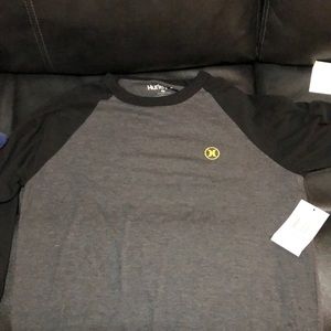Hurley black/grey baseball tee. New W/tags